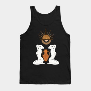 Astro Celestial Feminine Body Silhouette Prints Tank Top